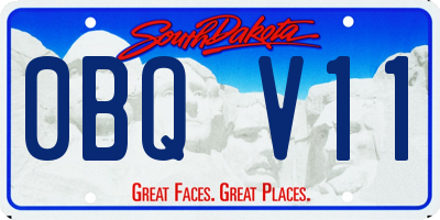 SD license plate 0BQV11