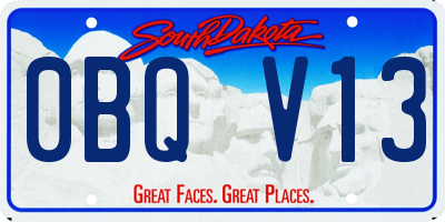 SD license plate 0BQV13