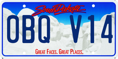 SD license plate 0BQV14