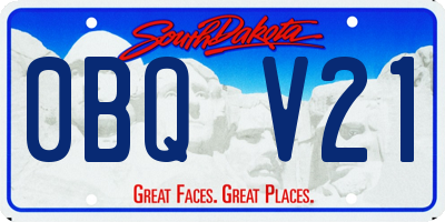 SD license plate 0BQV21