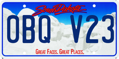 SD license plate 0BQV23