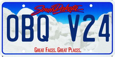 SD license plate 0BQV24