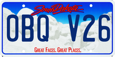 SD license plate 0BQV26