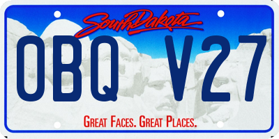 SD license plate 0BQV27