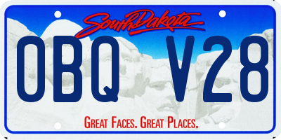 SD license plate 0BQV28
