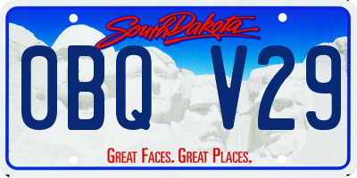 SD license plate 0BQV29