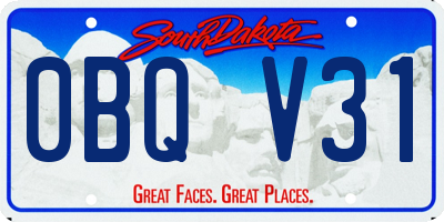 SD license plate 0BQV31