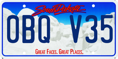 SD license plate 0BQV35