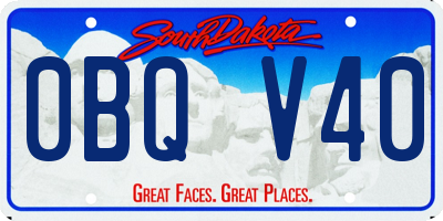 SD license plate 0BQV40