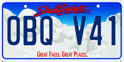 SD license plate 0BQV41