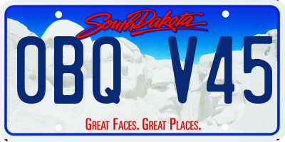SD license plate 0BQV45