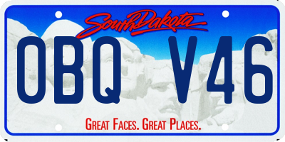 SD license plate 0BQV46