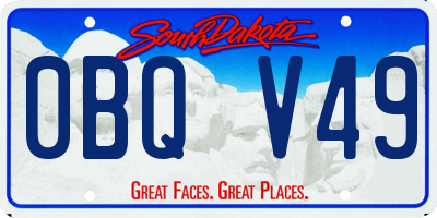 SD license plate 0BQV49