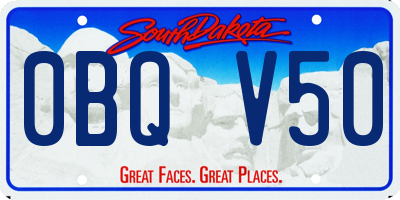 SD license plate 0BQV50