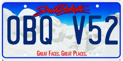 SD license plate 0BQV52