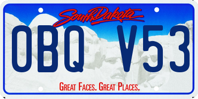SD license plate 0BQV53