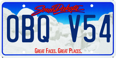 SD license plate 0BQV54