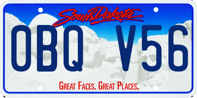 SD license plate 0BQV56