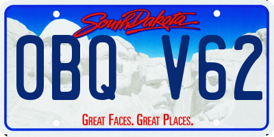 SD license plate 0BQV62