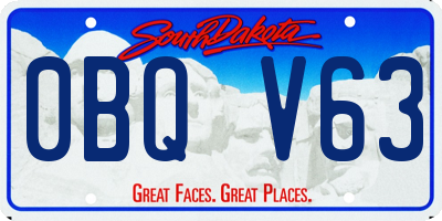 SD license plate 0BQV63