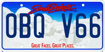 SD license plate 0BQV66