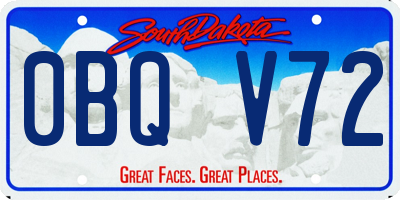 SD license plate 0BQV72