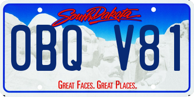 SD license plate 0BQV81