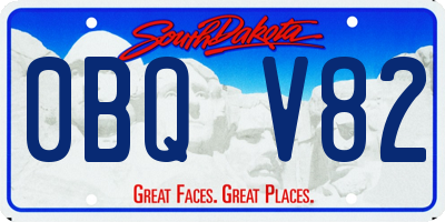 SD license plate 0BQV82