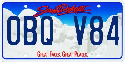 SD license plate 0BQV84