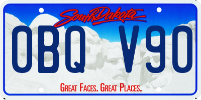 SD license plate 0BQV90
