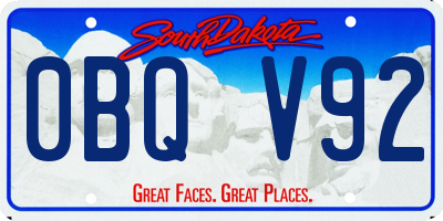 SD license plate 0BQV92