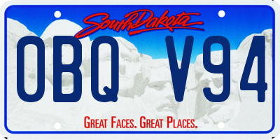 SD license plate 0BQV94