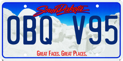 SD license plate 0BQV95