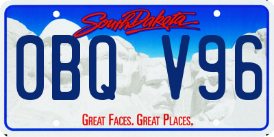 SD license plate 0BQV96