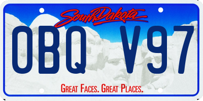 SD license plate 0BQV97