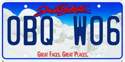 SD license plate 0BQW06