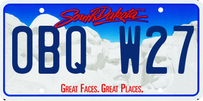SD license plate 0BQW27