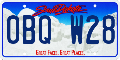 SD license plate 0BQW28