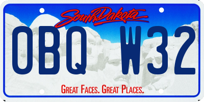SD license plate 0BQW32