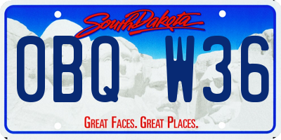 SD license plate 0BQW36