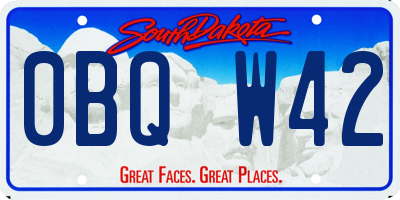 SD license plate 0BQW42