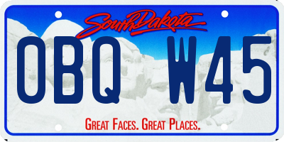 SD license plate 0BQW45