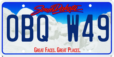 SD license plate 0BQW49