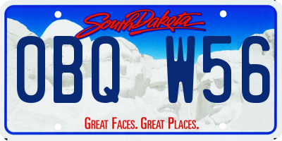 SD license plate 0BQW56