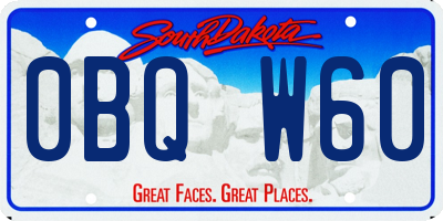 SD license plate 0BQW60