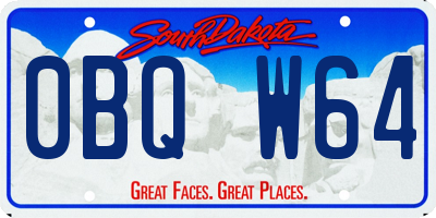 SD license plate 0BQW64
