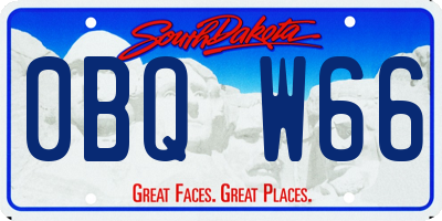 SD license plate 0BQW66