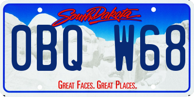 SD license plate 0BQW68