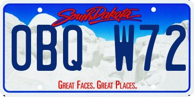SD license plate 0BQW72
