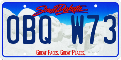 SD license plate 0BQW73